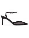 Black Suede Studio Cara 80 Mesh Pump In Black