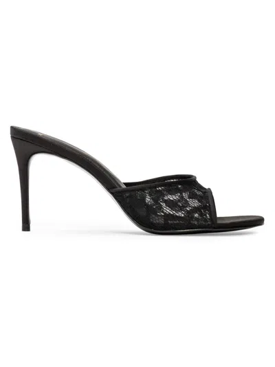 BLACK SUEDE STUDIO WOMEN'S CELESTE 80MM LACE MULES