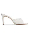 Black Suede Studio Celeste Lace Mules In White