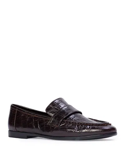 Black Suede Studio Women's Classic Loafer Flats In Brown