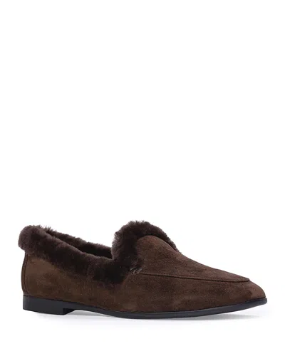 Black Suede Studio Women's Classic Shearling & Wool Lined Loafers In Brown