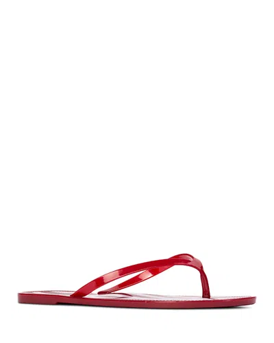 Black Suede Studio Women's Crystal Jelly Flip Flops In Red