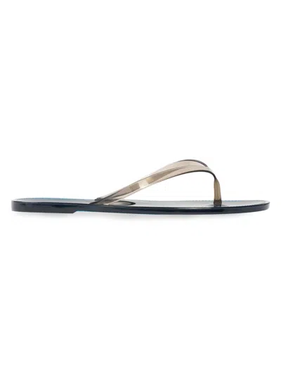 Black Suede Studio Women's Crystal Pvc Flip Flops In Multi