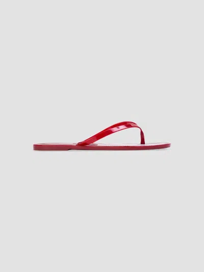 Black Suede Studio Women's Crystal Pvc Stripe Flip Flops In Red Stripe Pvc
