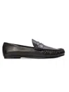 Black Suede Studio Darlyn Leather Mocassin In Black