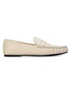 Black Suede Studio Darlyn Leather Mocassin In Neutral