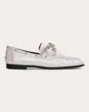 Black Suede Studio Leather Lace-up Boat Loafers In White