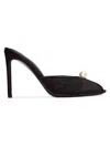 Black Suede Studio Debby 100 Mesh Mule In Black