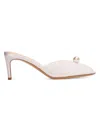 Black Suede Studio Debby 70 Mesh Mule In White
