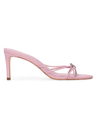 Black Suede Studio Women's Electra 65mm Mid Heel Sandals In Pink