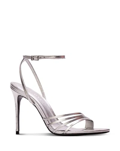 Black Suede Studio Women's Ella 100 Strappy Leather Sandals In Gray