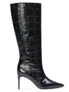 Black Suede Studio Ember Croc-effect Leather Boots In Multi