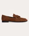 Black Suede Studio Suede Tassel Slip-on Loafers In Multi