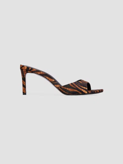 Black Suede Studio Women's Freddie 70mm Pony Hair Mules In Brown Zebra