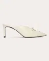 Black Suede Studio Hailey 65 Pointed Toe Mule In White