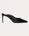 Black Suede Studio Asymmetrical Leather Stiletto Mule Pumps In Black