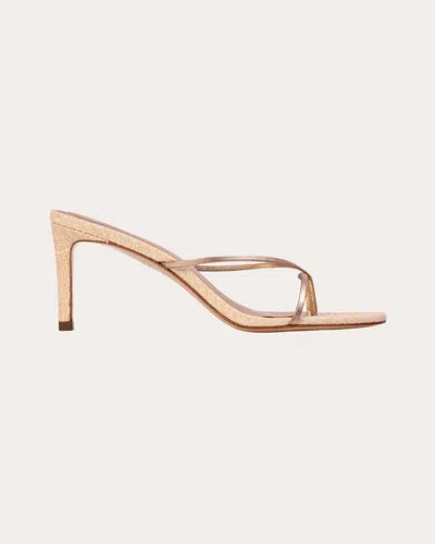 Black Suede Studio Women's Jade 65 Leather Raffia Sandal