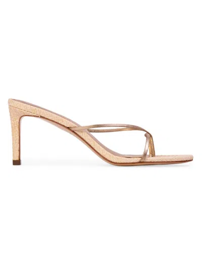 BLACK SUEDE STUDIO WOMEN'S JADE 65MM RAFFIA SANDALS