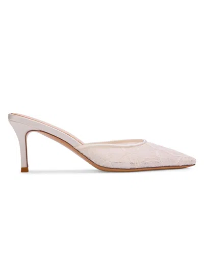 Black Suede Studio Jayla 70 Lace Mule In Neutral