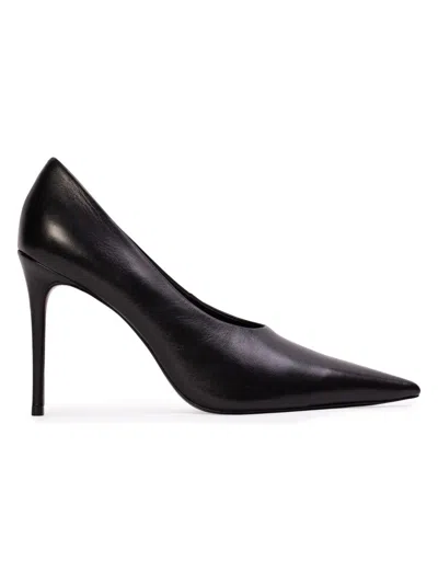 Black Suede Studio Women's Jona 100mm Leather Pumps In Black