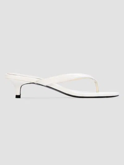 Black Suede Studio Women's Kendal 35mm Croc Sandals In White