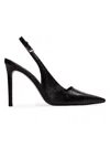 Black Suede Studio Lainey 100 Patent Pump In Black
