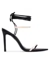 Black Suede Studio Women's Lauren 100mm Strappy Sandals In Black