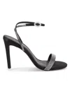 Black Suede Studio Rumi 100 Ankle Strap Sandal In Black