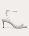 Black Suede Studio Leather Ankle-tie Stud Sandals In White