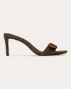 Black Suede Studio Lenny 65 Buckle Sandal In Brown