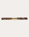 Black Suede Studio Women's City Leopard-print Pony Hair Belt In Leopard Pony/gold Hardware