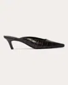 Black Suede Studio Logan Kitten Heel Mule In Brown