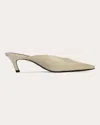 Black Suede Studio Logan Leather Kitten Mule Pumps In Neutrals