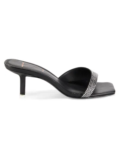 Black Suede Studio Women's Madison Embellished Leather Sandals In Black