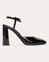 Black Suede Studio Meadow 90 Ankle Strap Pump In Black