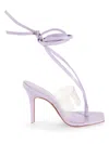 Black Suede Studio Women's Melanie Thong Toe Sandals In Lavender