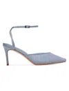Black Suede Studio Melody 80 Pump In Blue