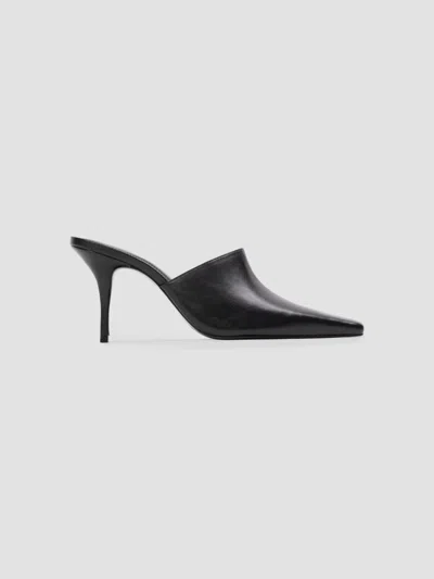 Black Suede Studio Women's Mesa 80mm Mules In Black Leather