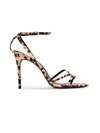 Black Suede Studio Miley 100 Satin Sandal In Animal Print