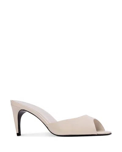 Black Suede Studio Women's Mules In White