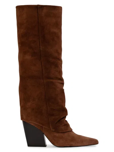 BLACK SUEDE STUDIO WOMEN'S NEV 100MM SUEDE WESTERN BOOTS