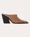 Black Suede Studio Suede Block-heel Western Mules In Brown