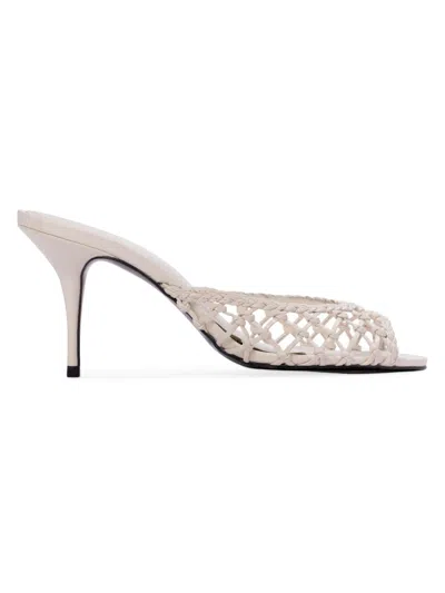 Black Suede Studio Women's Peach 80mm Mules In Multi