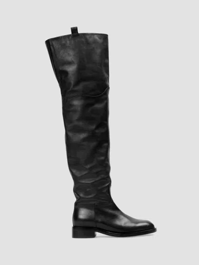 Black Suede Studio Women's Piper Boots In Black Leather