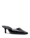 Black Suede Studio Riley 50 Croc Pump In Blue