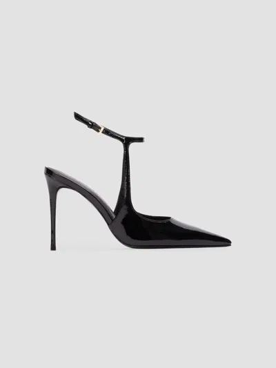 Black Suede Studio Women's Runa 100mm Pumps In Black Patent Leather