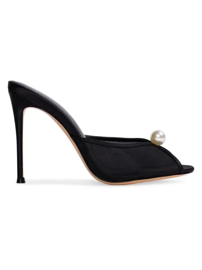 Black Suede Studio Women's Sadie 100mm Satin Sandals In Black