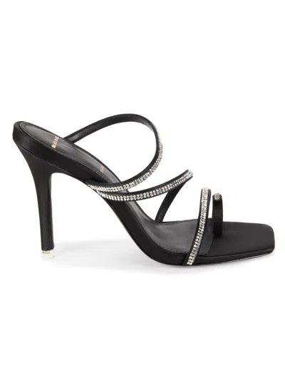 Black Suede Studio Women's Selma Embellished Stiletto Heel Sandals In Black