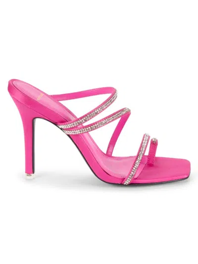 Black Suede Studio Women's Selma Embellished Stiletto Heel Sandals In Fuchsia