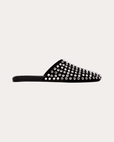 Black Suede Studio Women's Shiloh Embellished Leather Mule